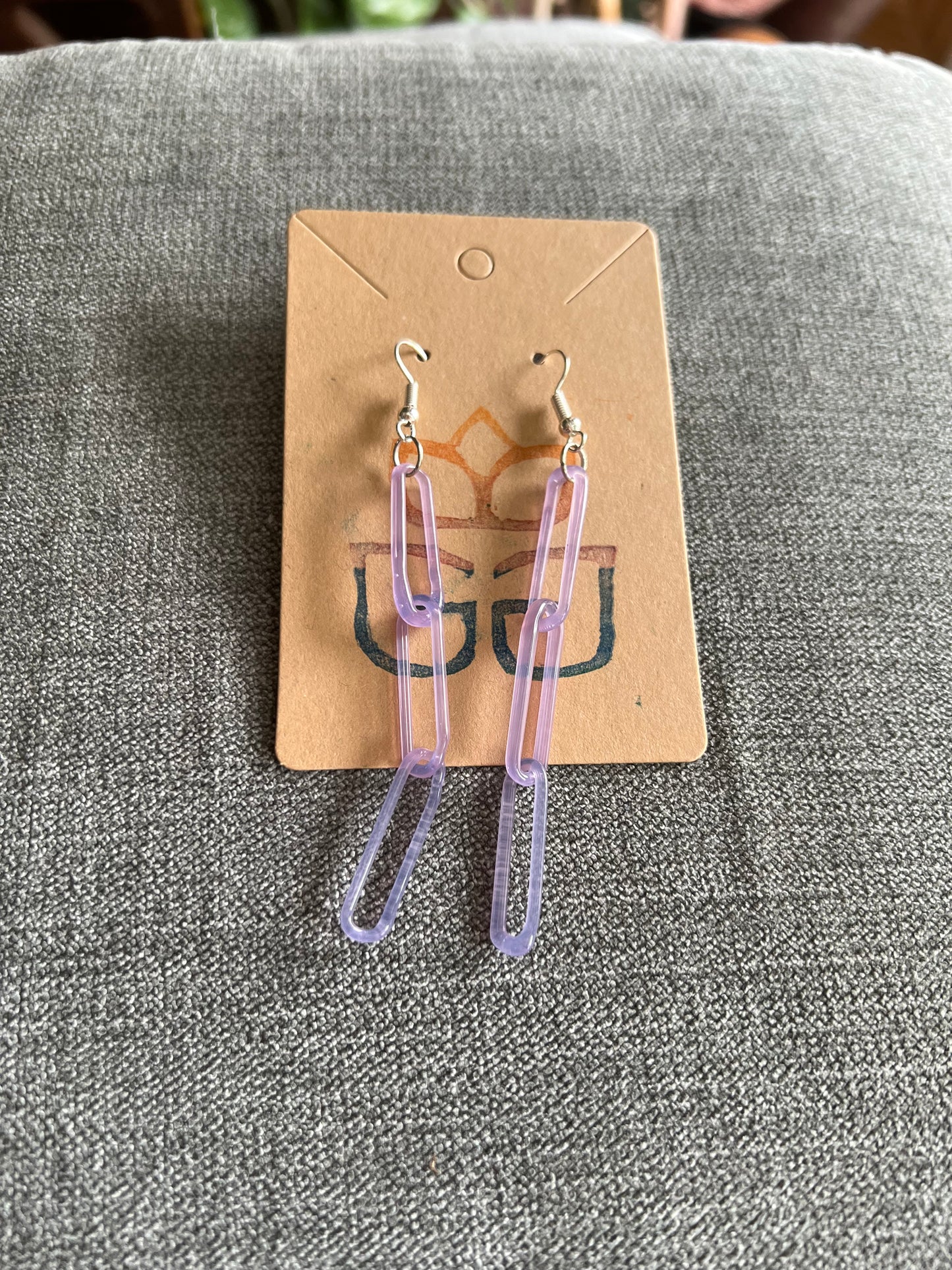 Glass chain earrings