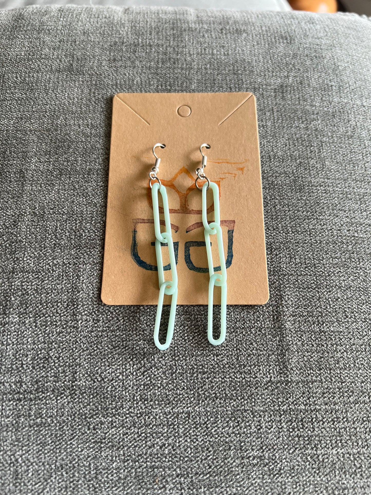 Glass chain earrings