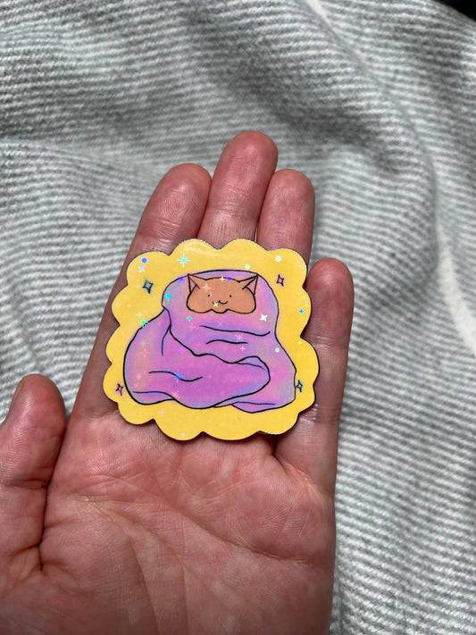 Cozy cat sticker