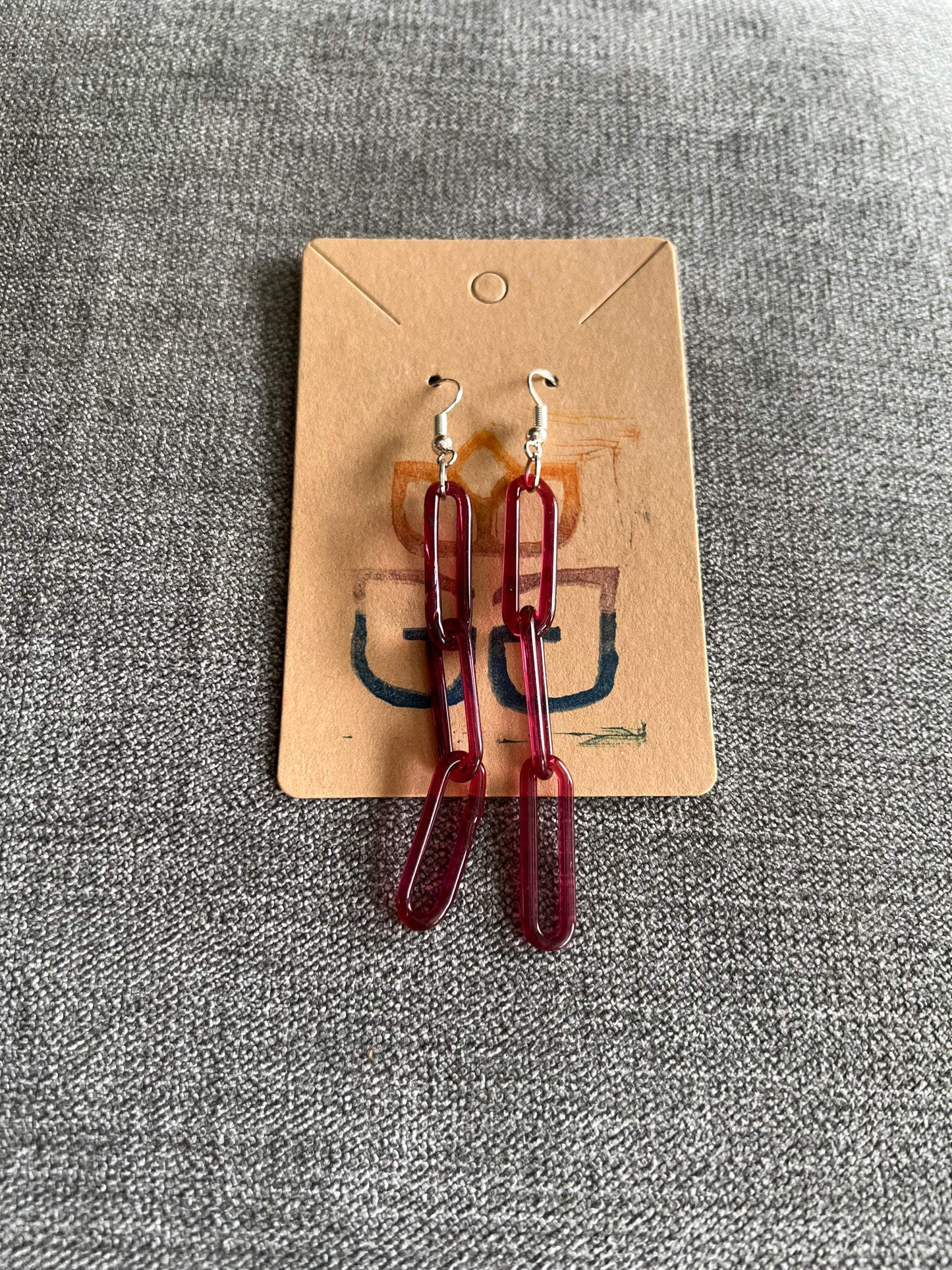 Glass chain earrings