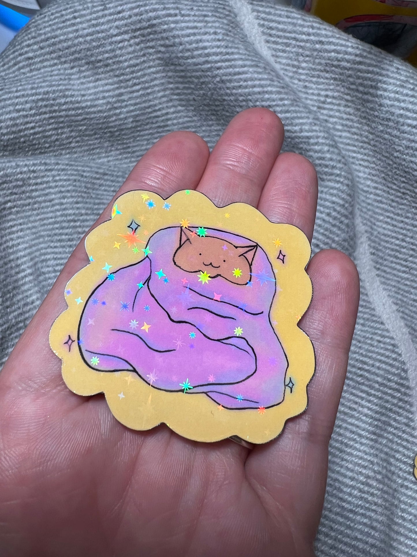 Cozy cat sticker