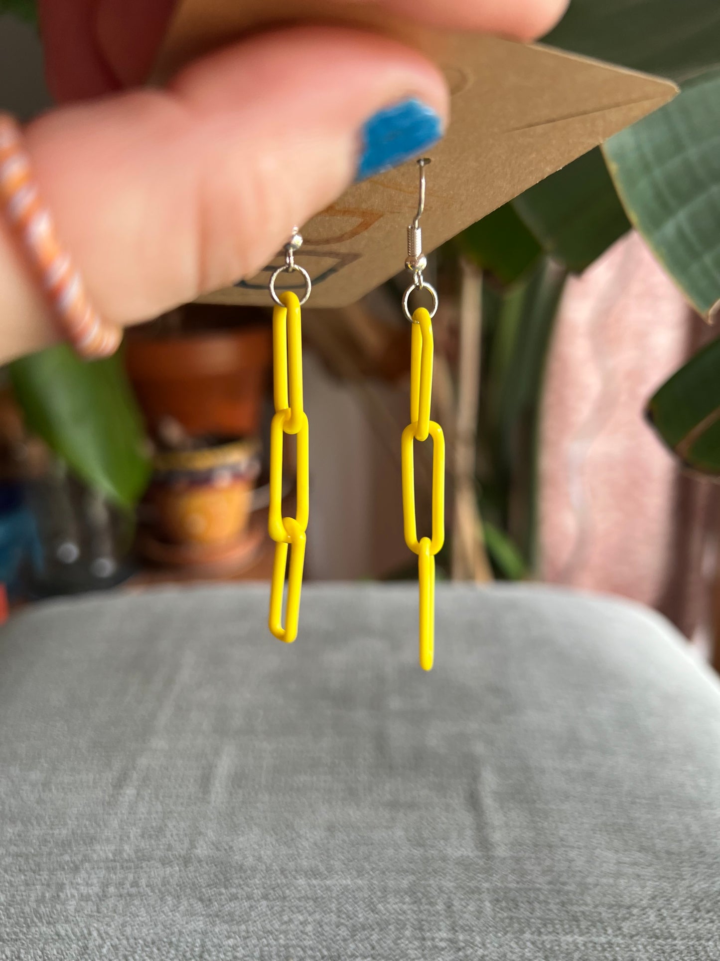 Glass chain earrings