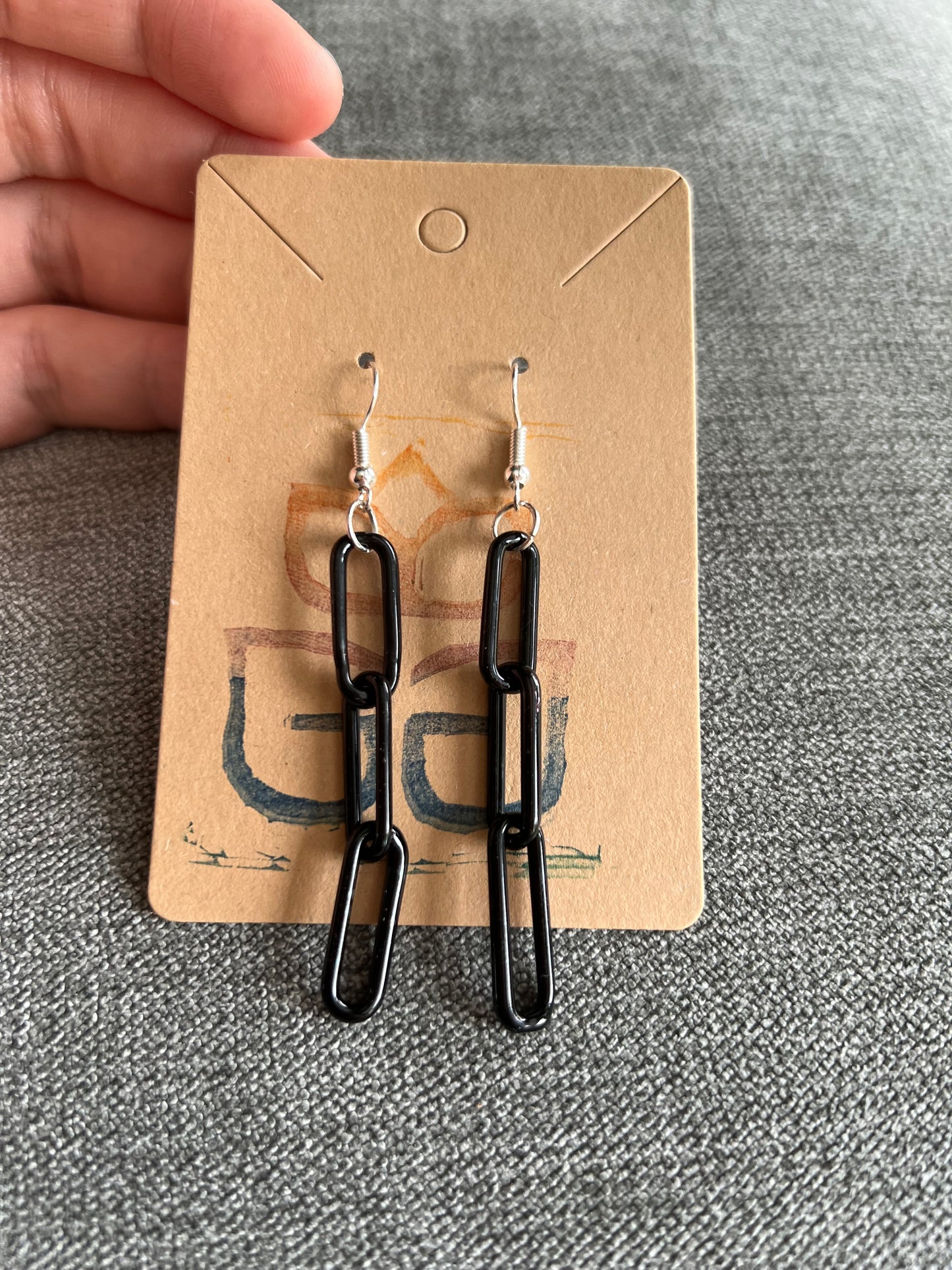 Glass chain earrings