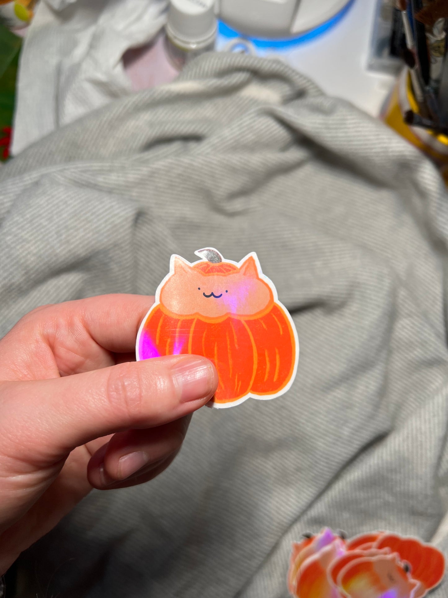 Pumpkin cat sticker