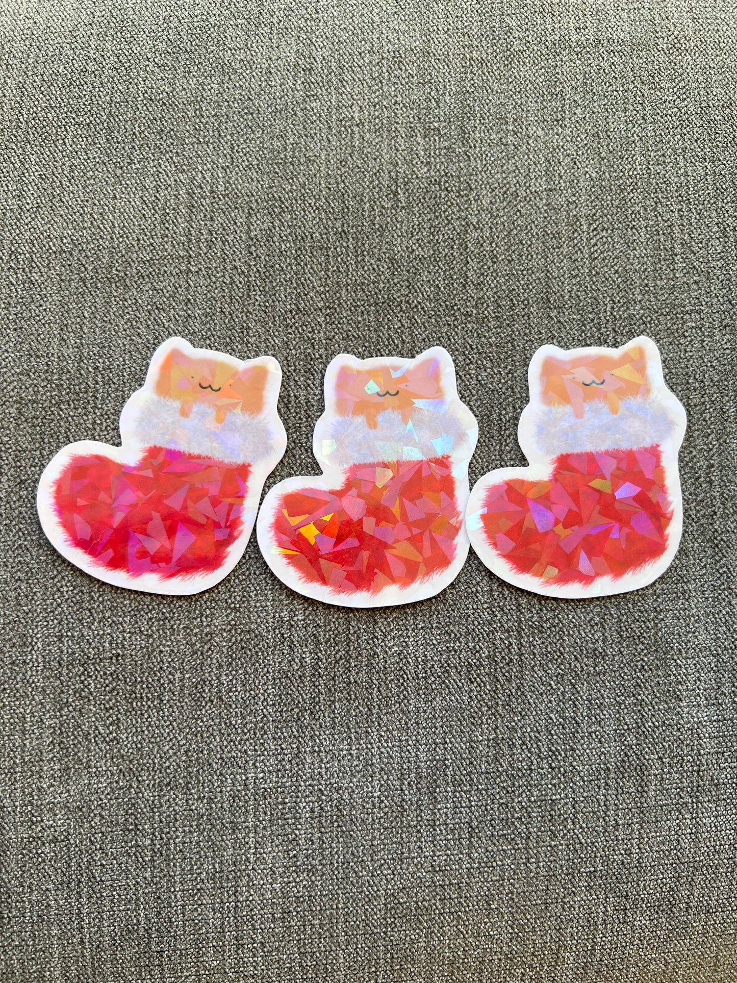 Stocking cat sticker