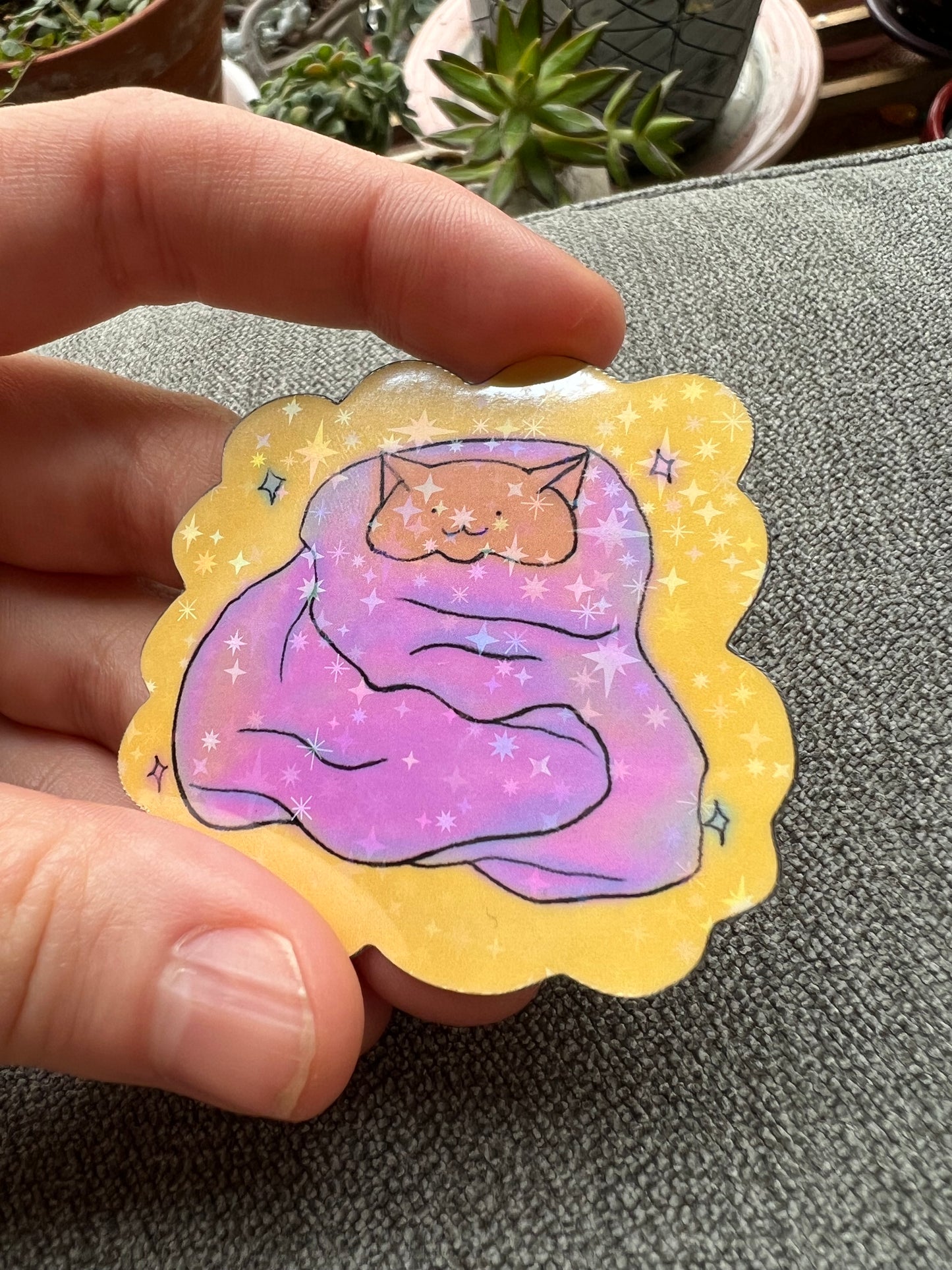 Cozy cat sticker