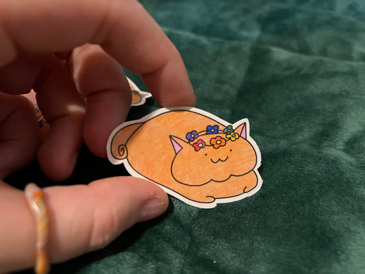 Flower Crown Cat Sticker