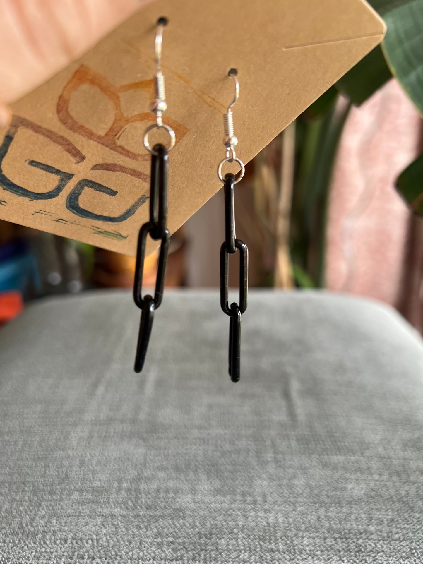 Glass chain earrings