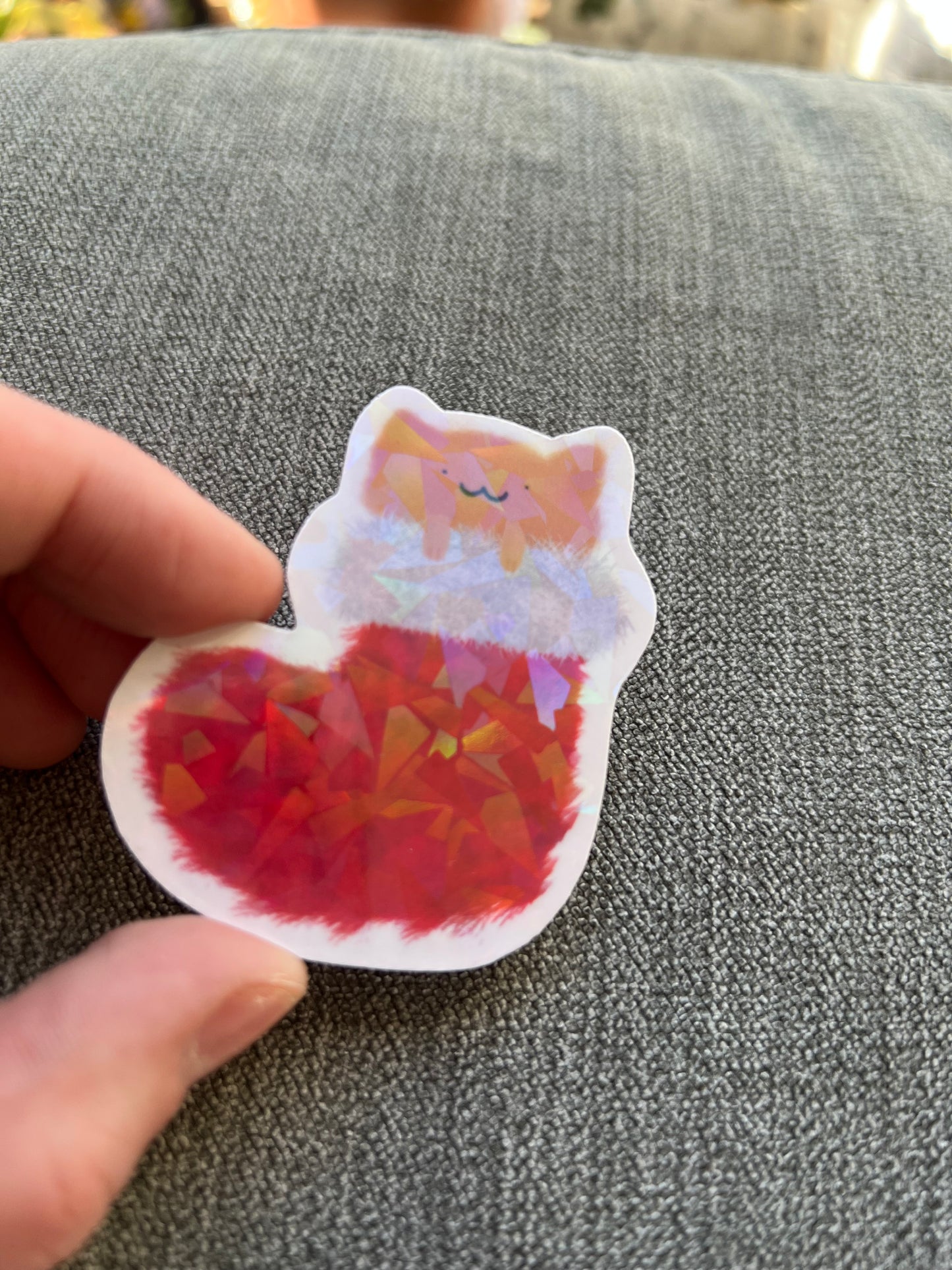 Stocking cat sticker