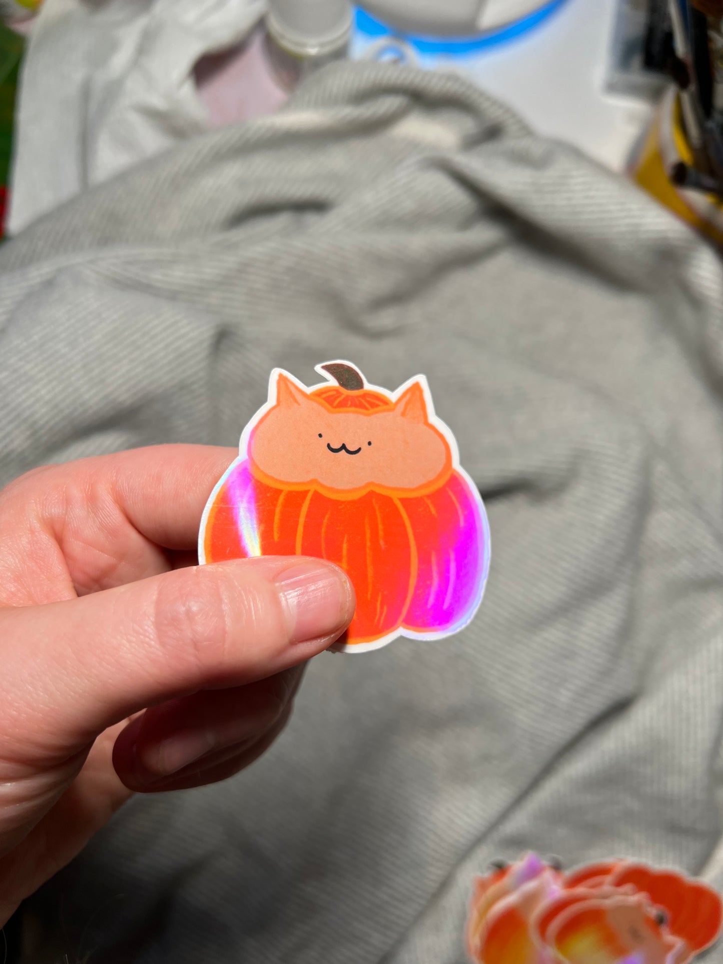 Pumpkin cat sticker