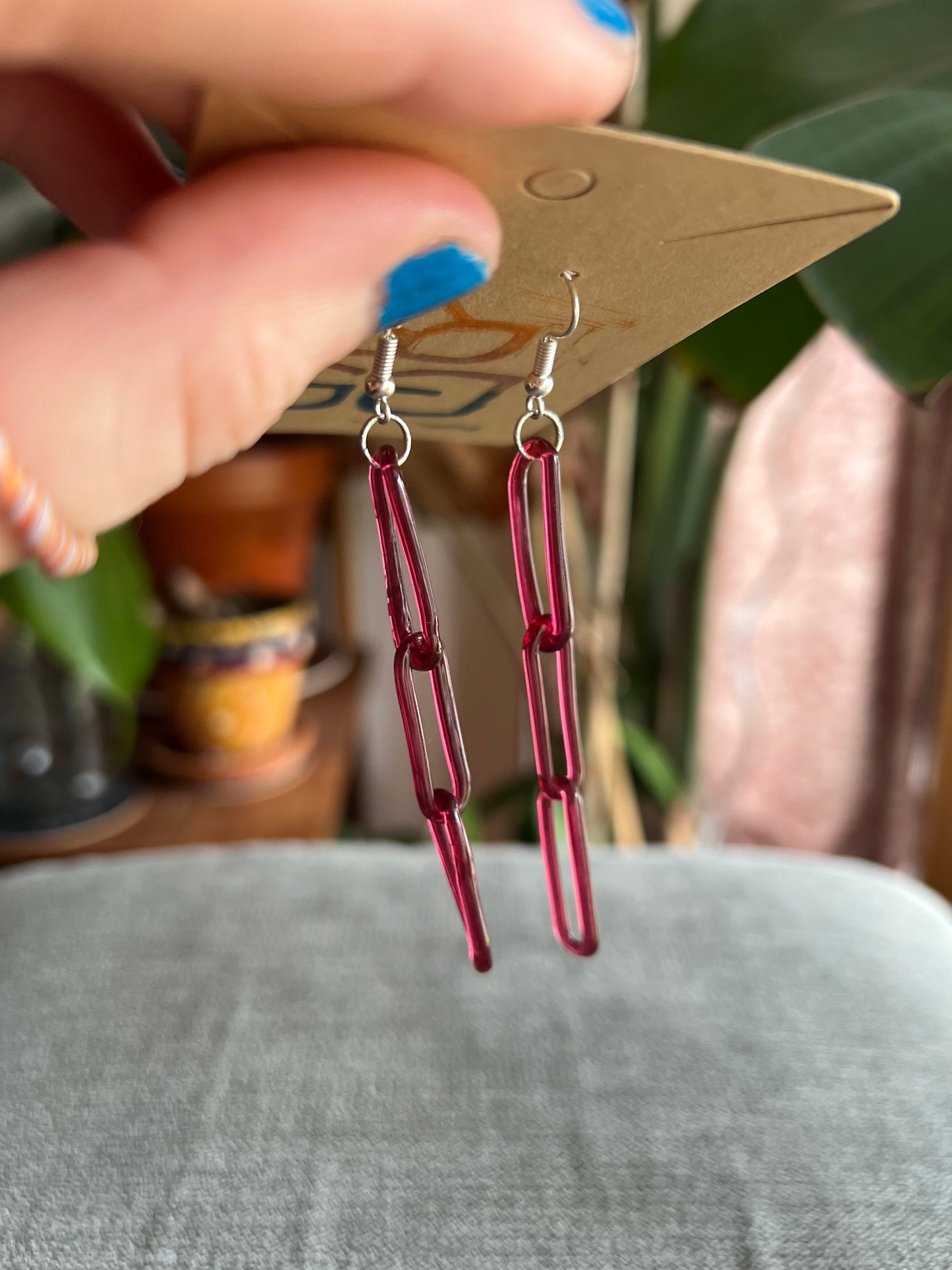 Glass chain earrings