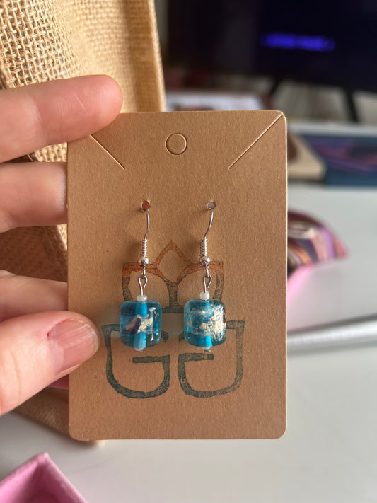 Blue Gold Mica Earrings