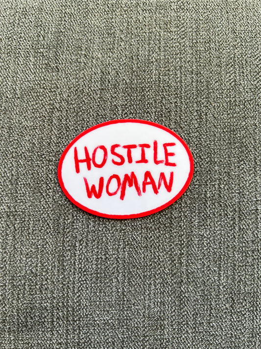 Hostile woman sticker