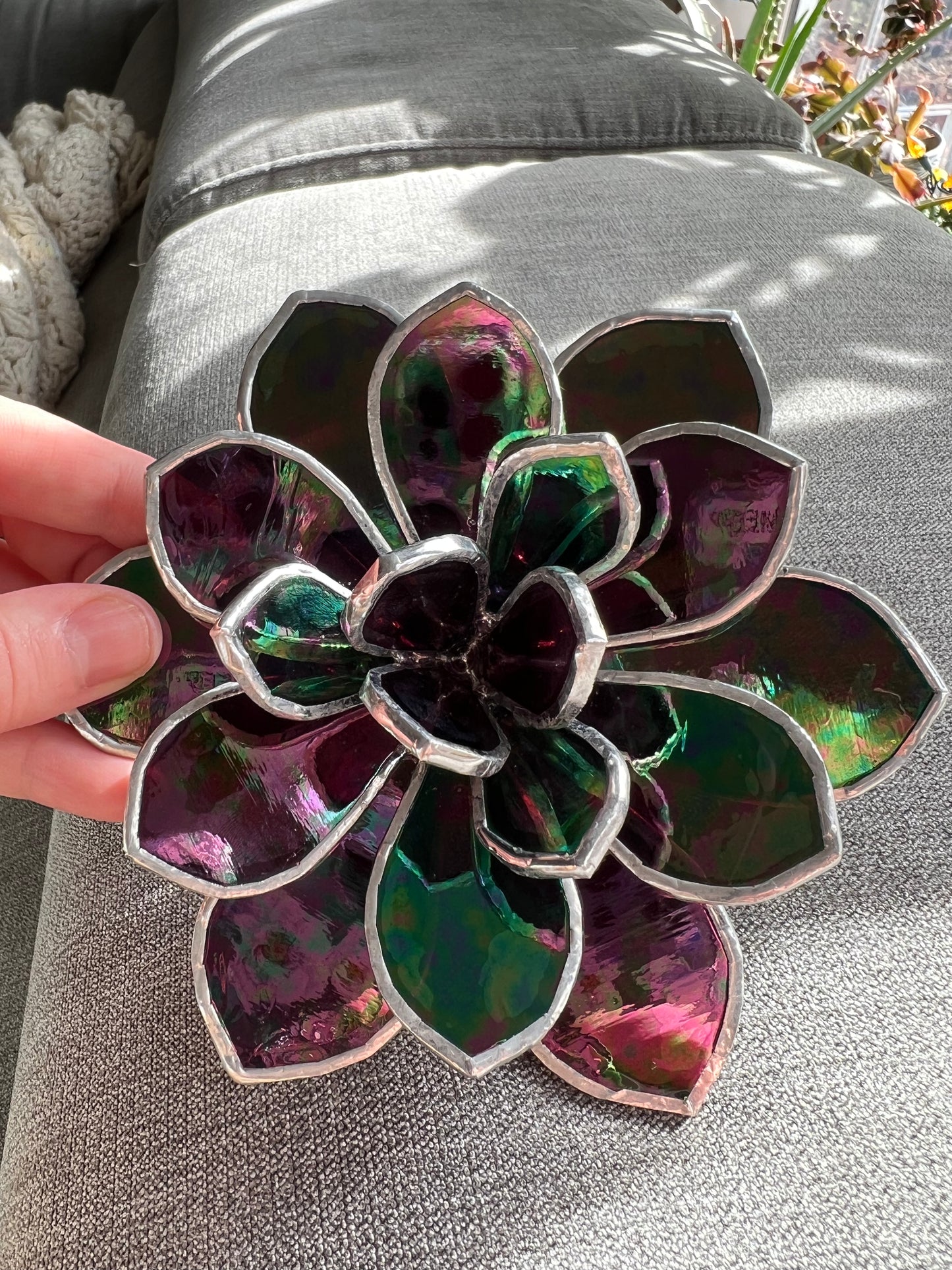 3D Stained Glass Succulent - large