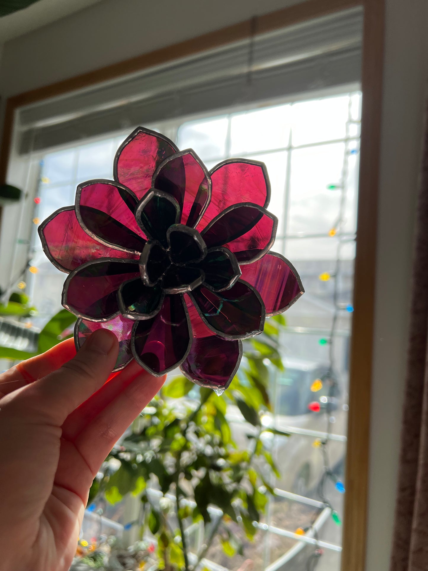 3D Stained Glass Succulent - large