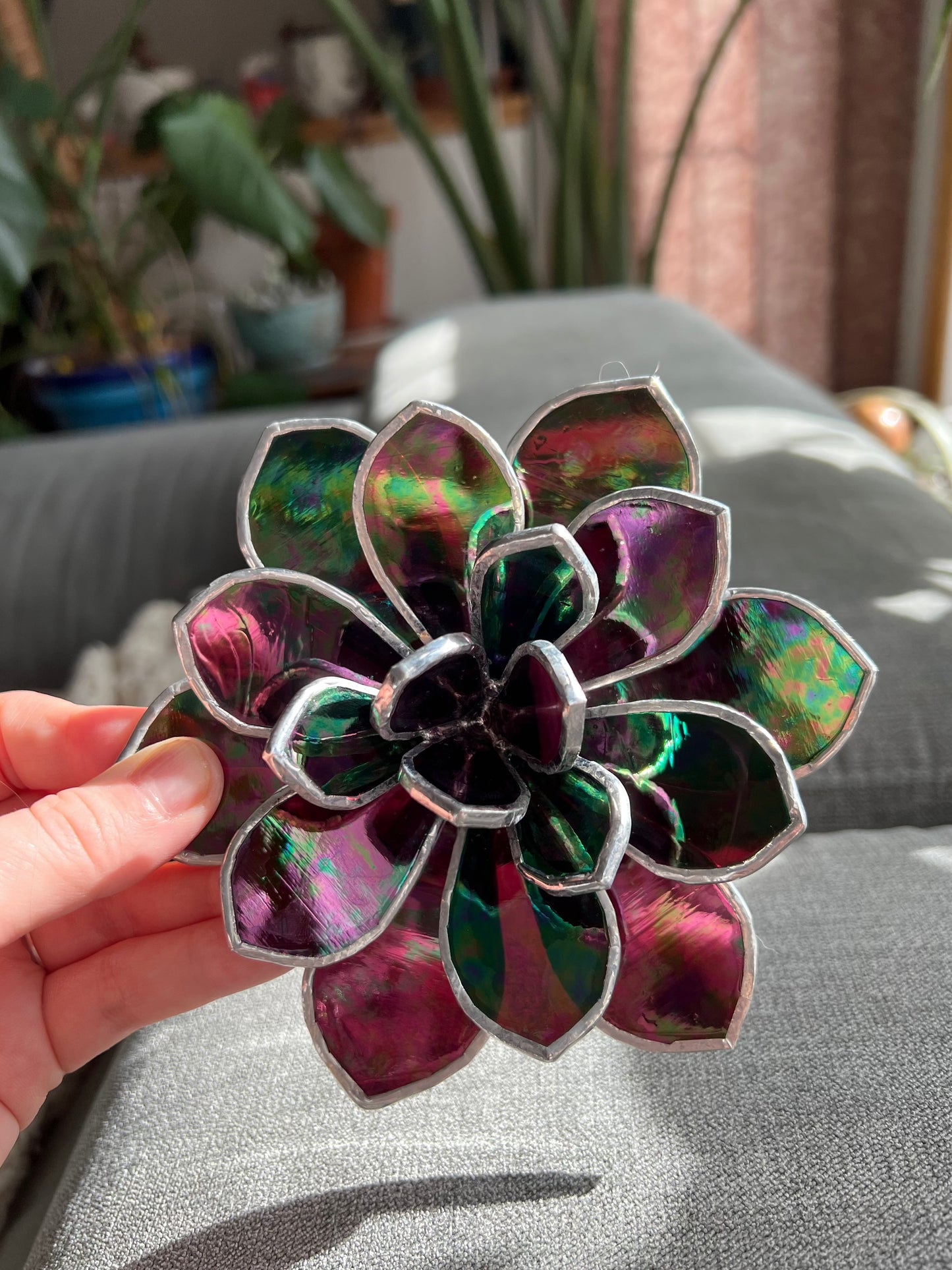 3D Stained Glass Succulent - large